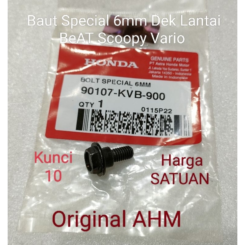 Baut Special 6mm Dek Lantai BeAT Scoopy Vario Ori AHM 90107 KVB 900