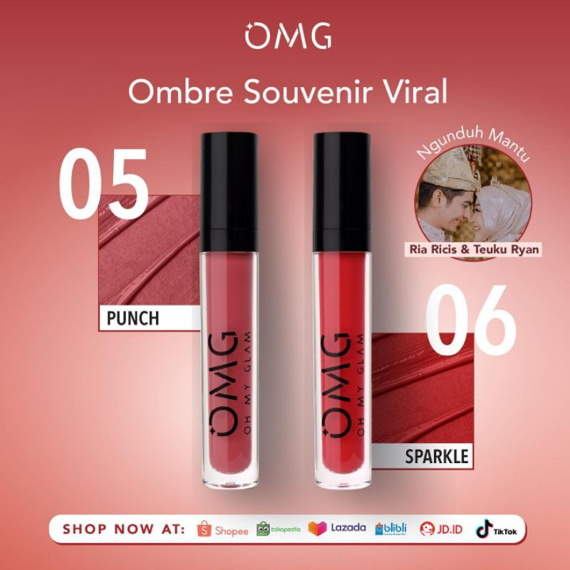 Paket Ombre Lips OMG | Lipcream OMG Ombre Coffee Edition| Lipcream OMG | Ombre OMG Lip Cream | Ombre Lips-Ombre 05+06