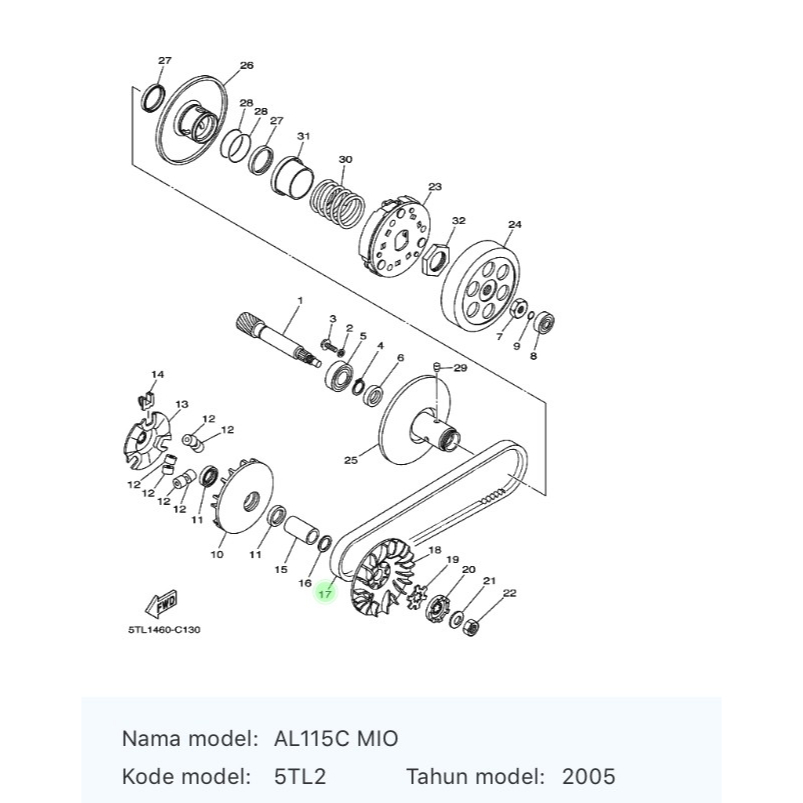 V-BELT (NOUVO,MIO) /  5TL-E7641-01