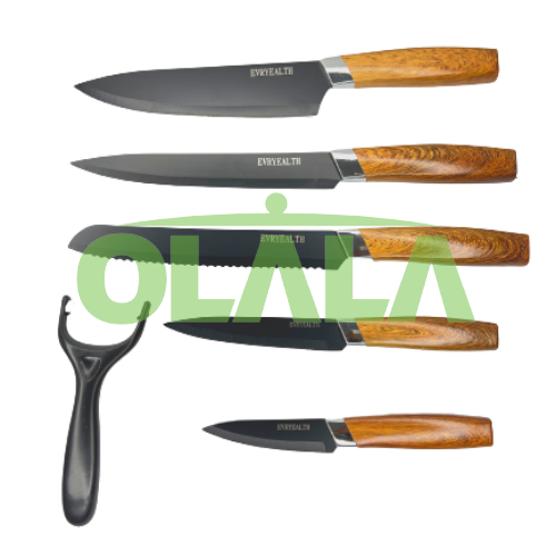 PISAU DAPUR 1 SET 6IN1 PISAU DAGING SET KNIVE 6PCS OLL-CH4298