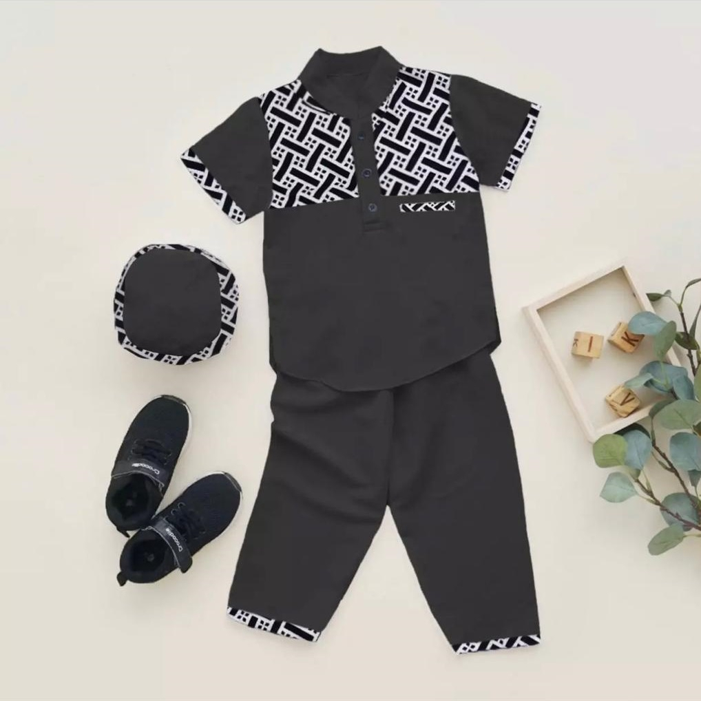 SETELAN KOKO BATIK SAKU MODEL TERBARU/SETELAN KOKO TERLARIS DAN TERPOPULER/PAKAIAN MUSLIM ANAK/SETELAN BAJU KOKO ANAK