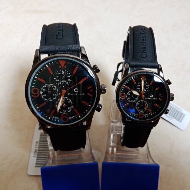 jam tangan couple charles delon original anti air sudah sepasang