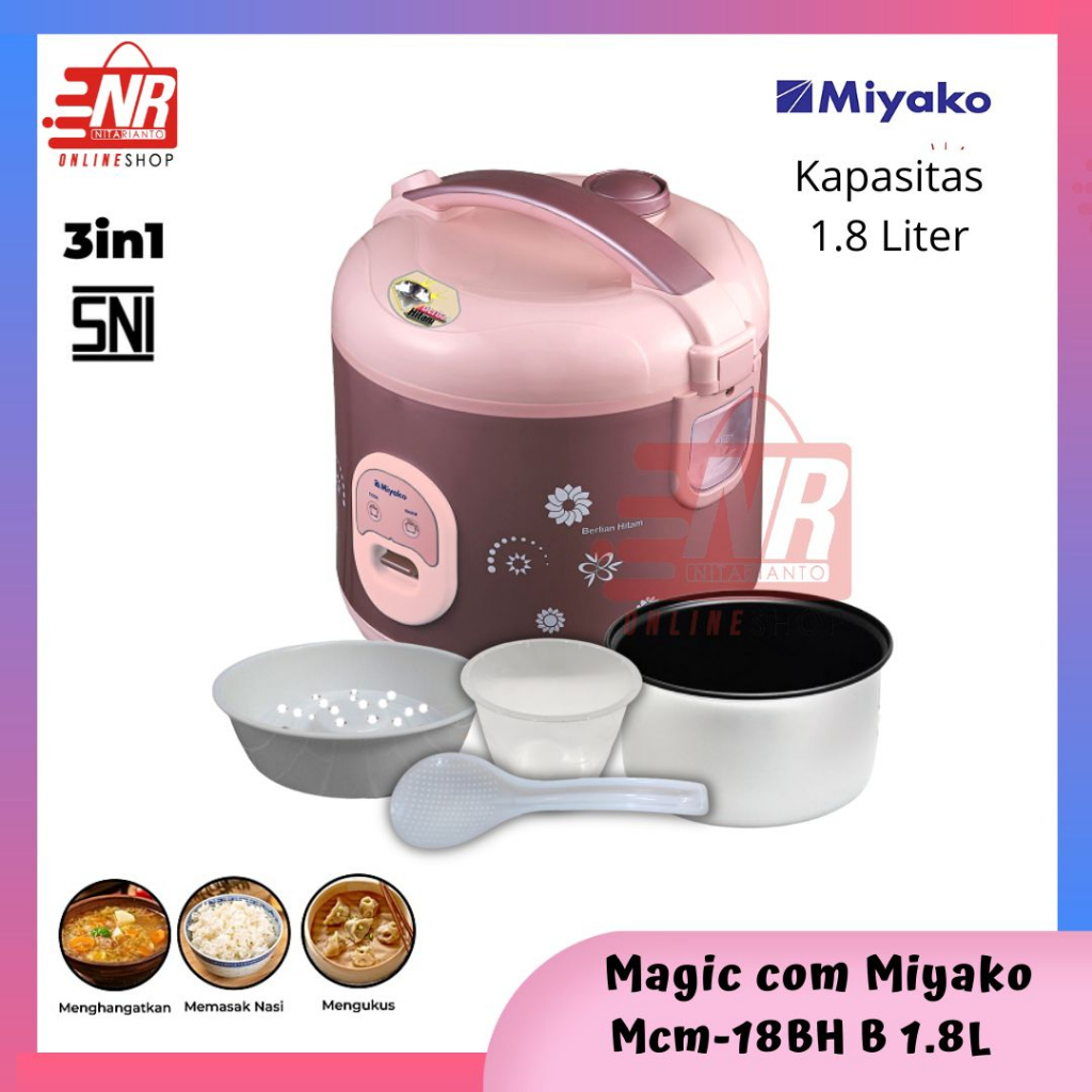 Magic Com MIyako MCM 18BH B 1,8L / Rice Cooker / Preassure Cooker / Penanak Nasi Jumbo