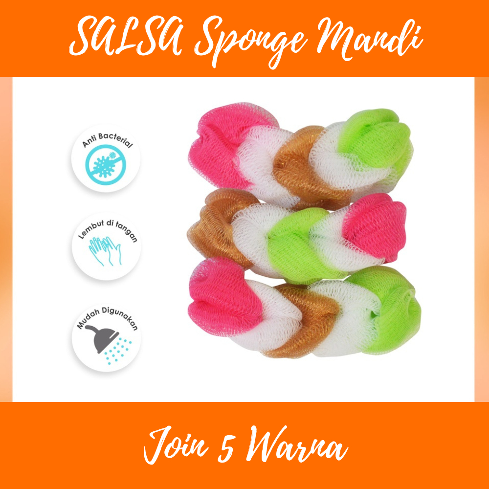 SALSA SPONGE MANDI JOIN 5 WARNA || BATH SPONGE || SPON MANDI