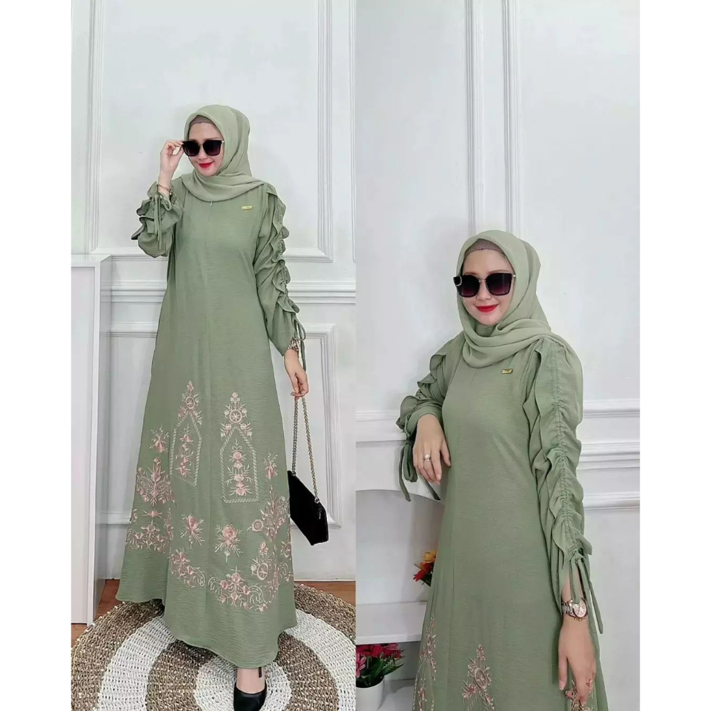 Jual Aretha Terbaru!! Venya Gamis Crinkle M L XL Kondangan Jumbo Baju ...