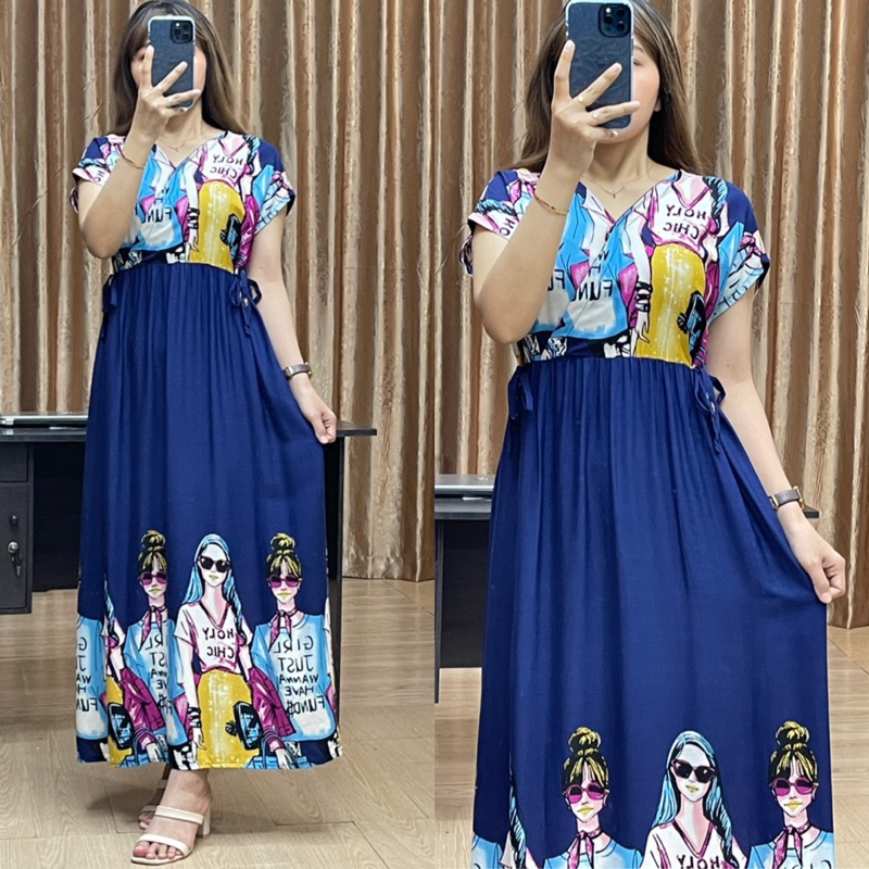 Daster VERA Long Dress Kimono Motif