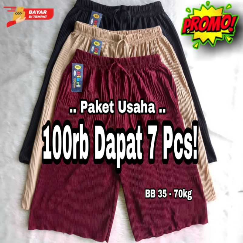 100RB DAPAT 7PCS CELANA KULOT LIDI PLISKET PENDEK 7/8 CELANA KULOT LIDI PLISKET SANTAI DIRUMAH / KULOT LIDI PENDEK / CELANA KULOT LIDI PENDEK SANTAI MINIMALIS / KULOT LIDI PENDEK 7/8 VARIASI TALI / CELANA KULOT LIDI PENDEK 7/8 NEW!