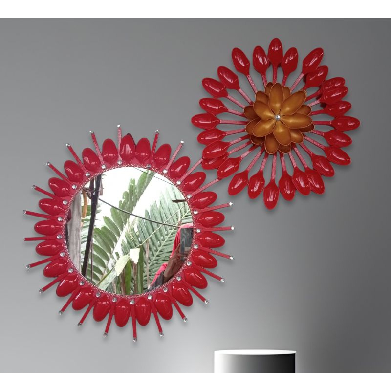 cermin kaca este/cermin hias/cermin unik/hiasan dinding/harga glosir di jamin produksi sendiri