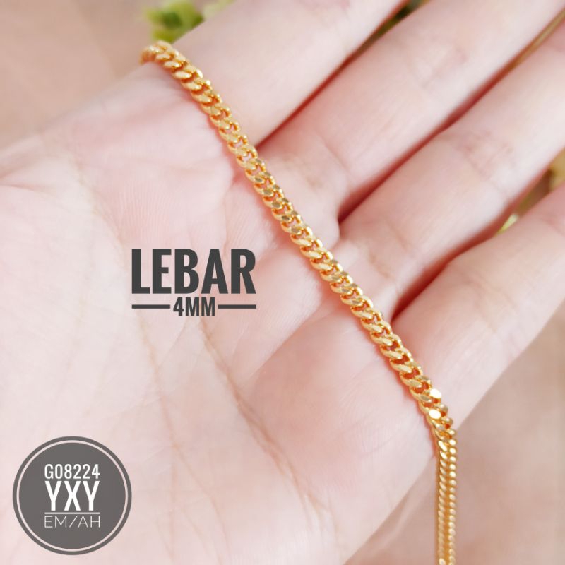 Gelang yaxiya rantai gold (Lebar 4mm) G08224