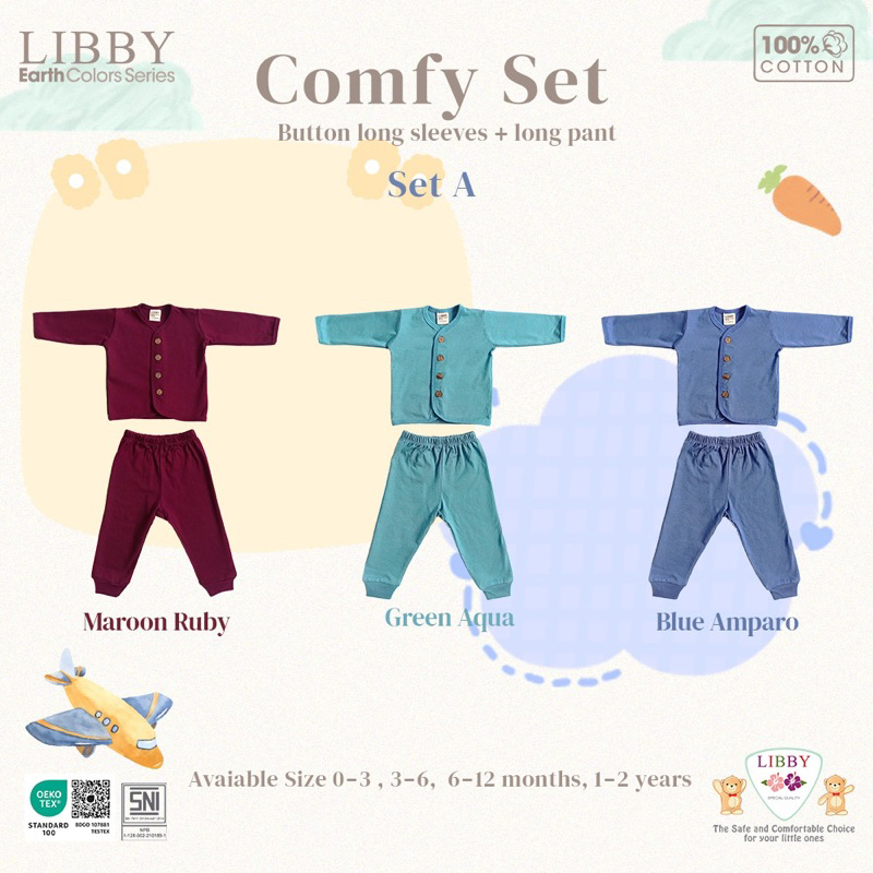 Libby comfy set earth colors series - stelan libby panjang