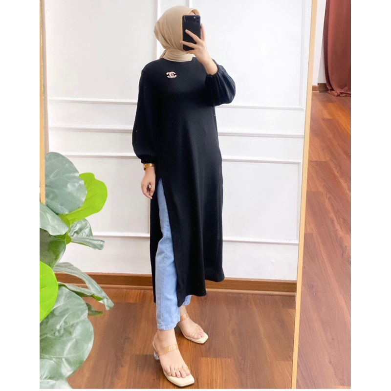 long tunic dunna long tunik kaos knit merk clarke midi uniqlo