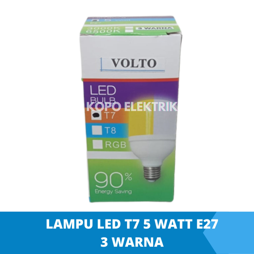 Lampu Led 5 Watt Volto T7 E27 3 Warna