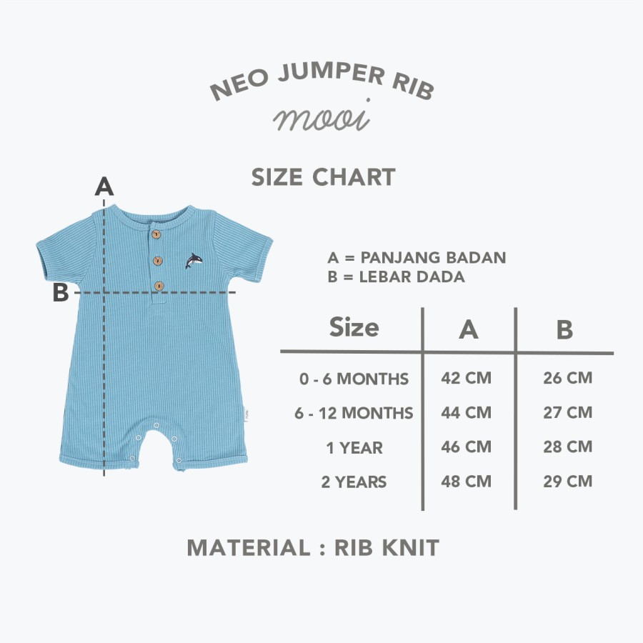 MOOI NEO JUMPER RIB / Jumper Segi 4 Bayi / Playsuit Romper Anak Pendek