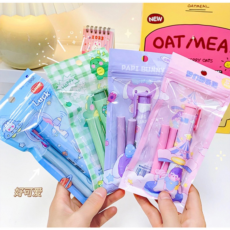 

penghapus mekanik/cetek karakter lucu imut cowok cewek free isi penghapus/refill mechanical eraser import
