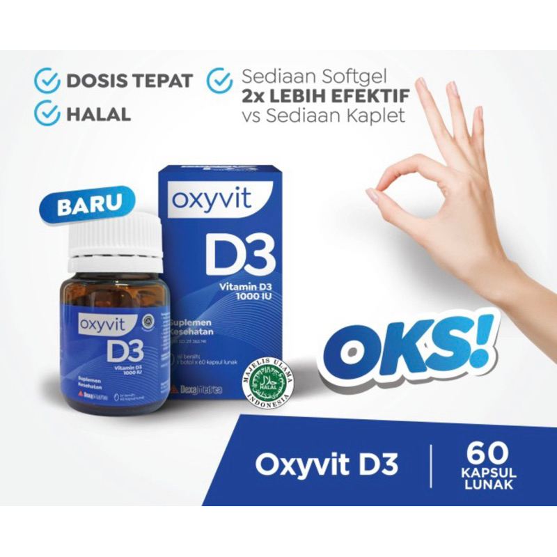 Oxyvit D3 1000 botol isi 60 tablet ( suplemen memenuhi vitamin D3 )