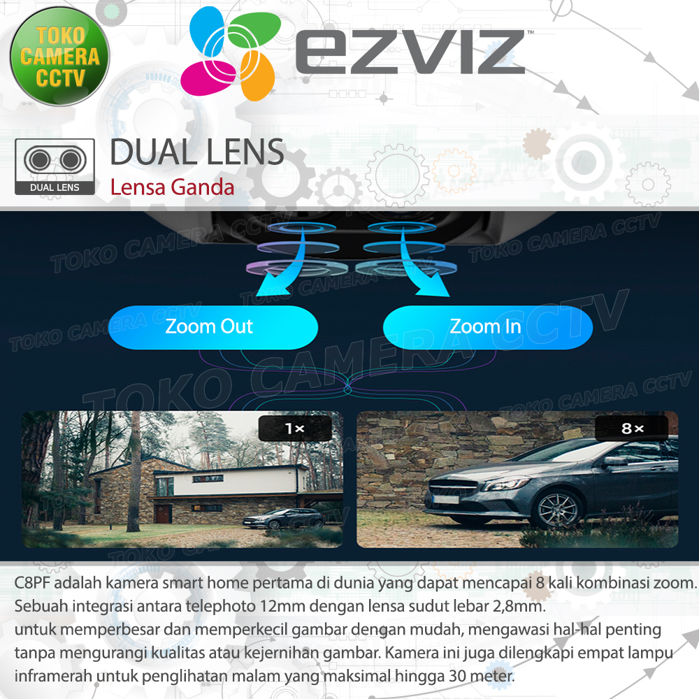CCTV WIFI KAMERA IP CAMERA WIRELESS EZVIZ C8PF PTZ OUTDOOR