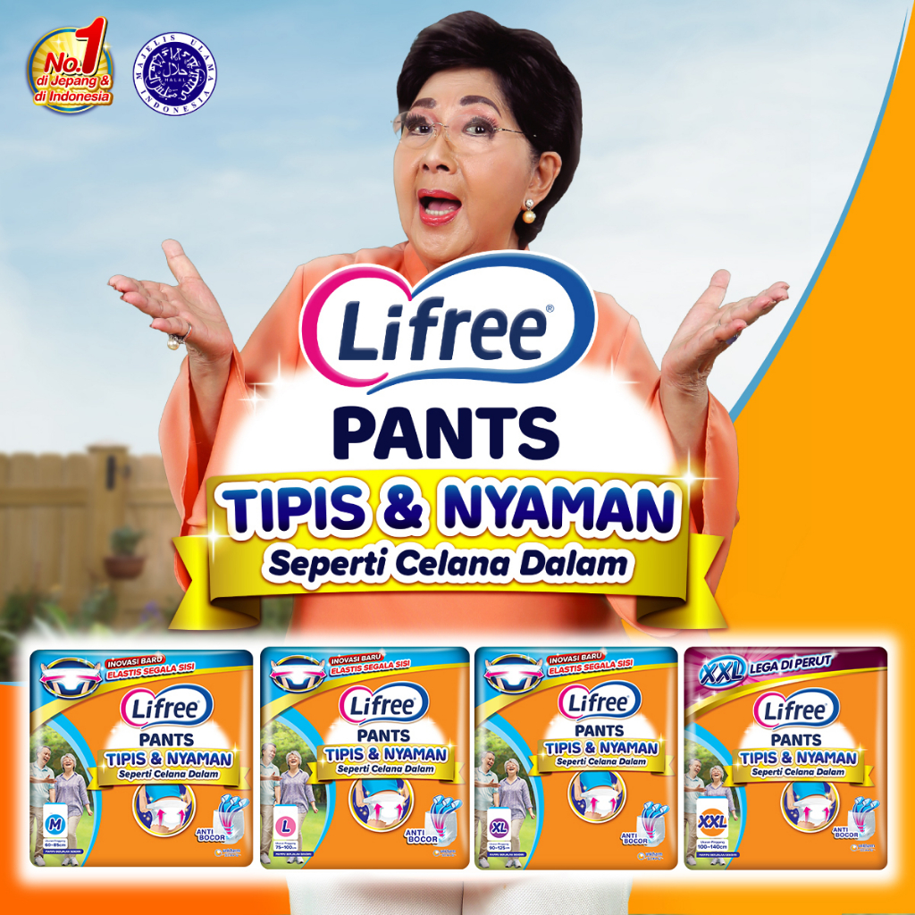 Lifree Popok Dewasa Celana Tipis &amp; Nyaman Bergerak - L 16