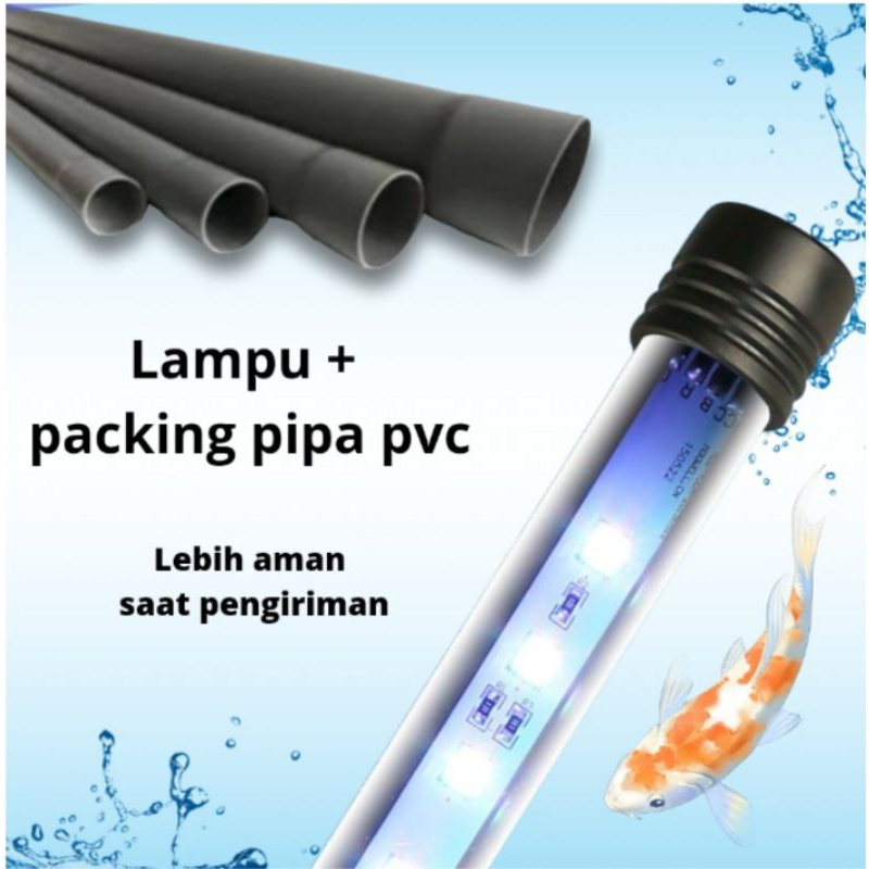 Lampu Led Celup Aquarium ROSSTON T4100 DBL BIRU PUTIH 3X GANTI WARNA + PACKING PIPA