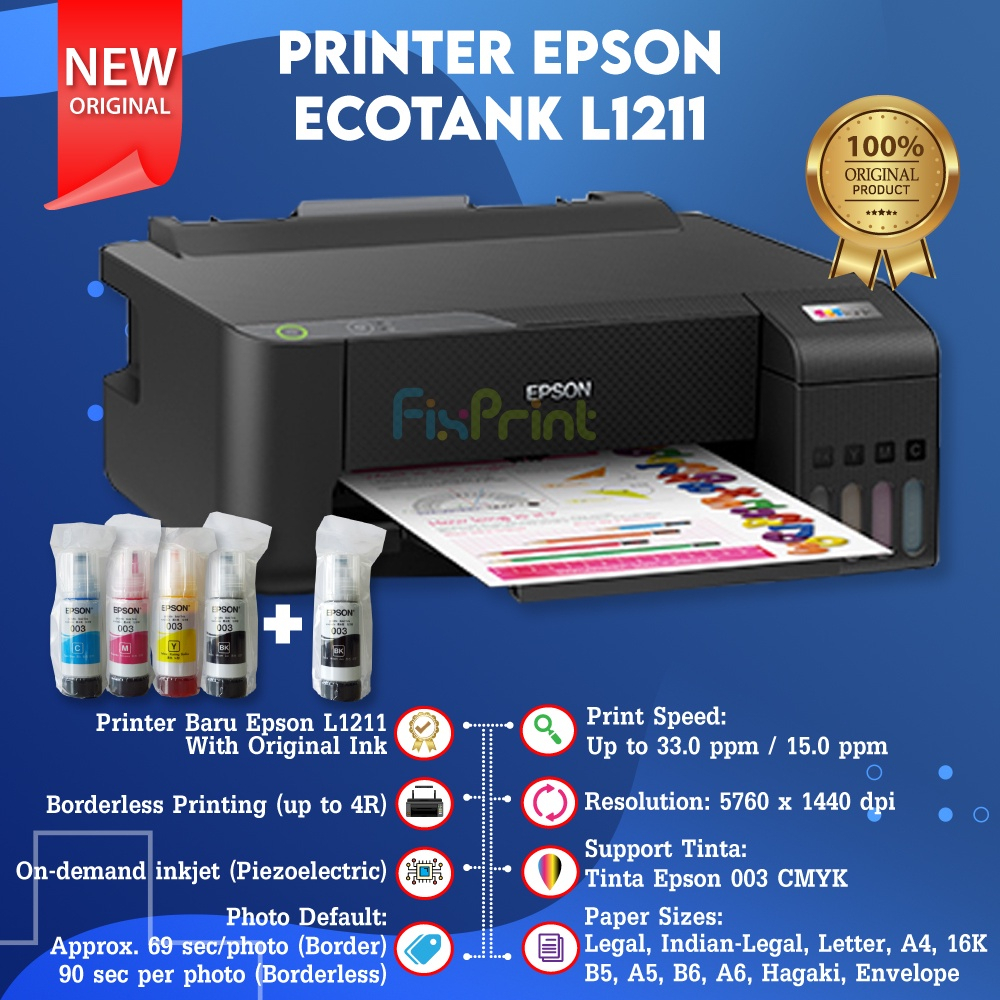 Printer Epson L 1211 / epson L1211 New, Pengganti Epson L1210 RESMI