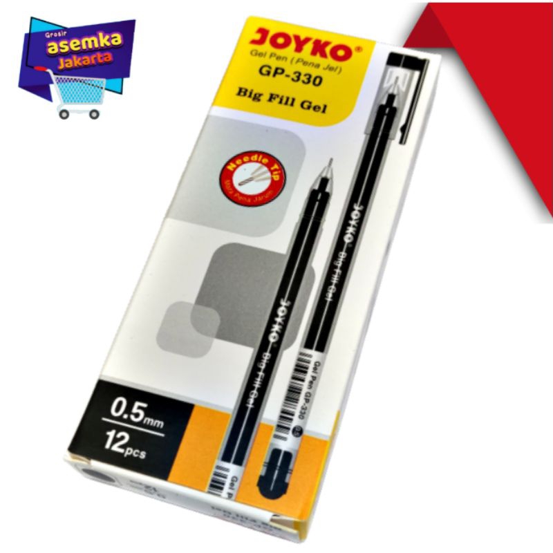 Bolpen Pulpen Pen Gel Joyko GP-330 Big Fill Gel isi 12pcs