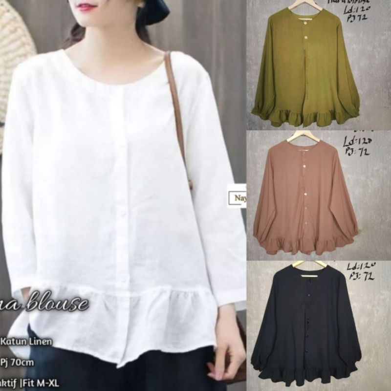 YUMNA BLOUSE/ATASAN WANITA CRINKLE TERBARU