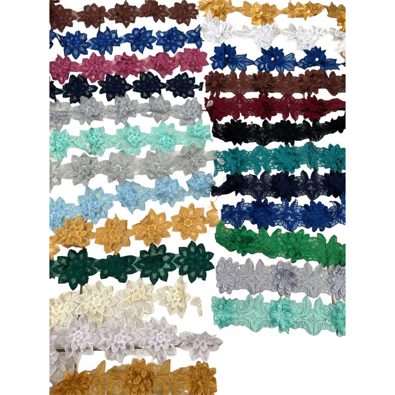 Renda bordir bunga lebar 6cm/renda per 50cm/renda bordir organdi