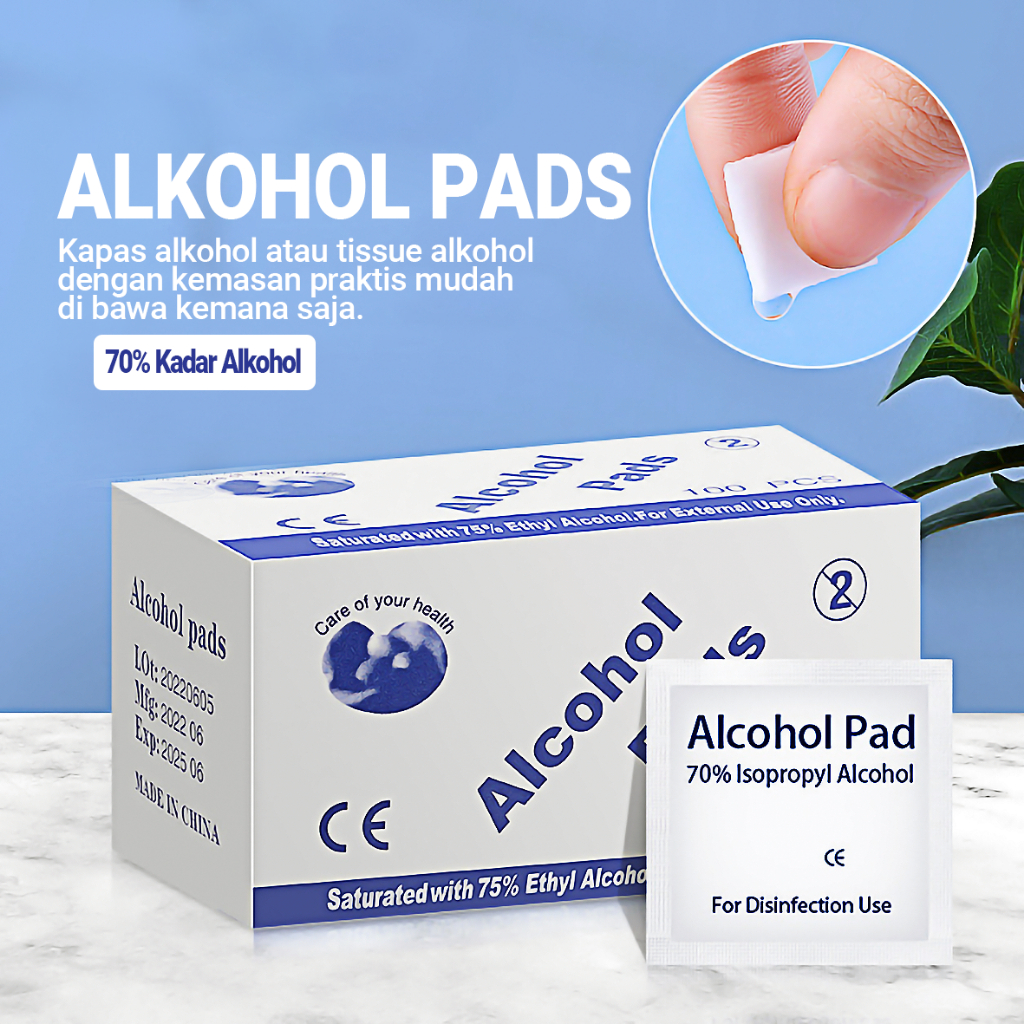 [ COD ] Alkohol Pads Kapas Alkohol / Isi 100Pcs Tissue Alkohol