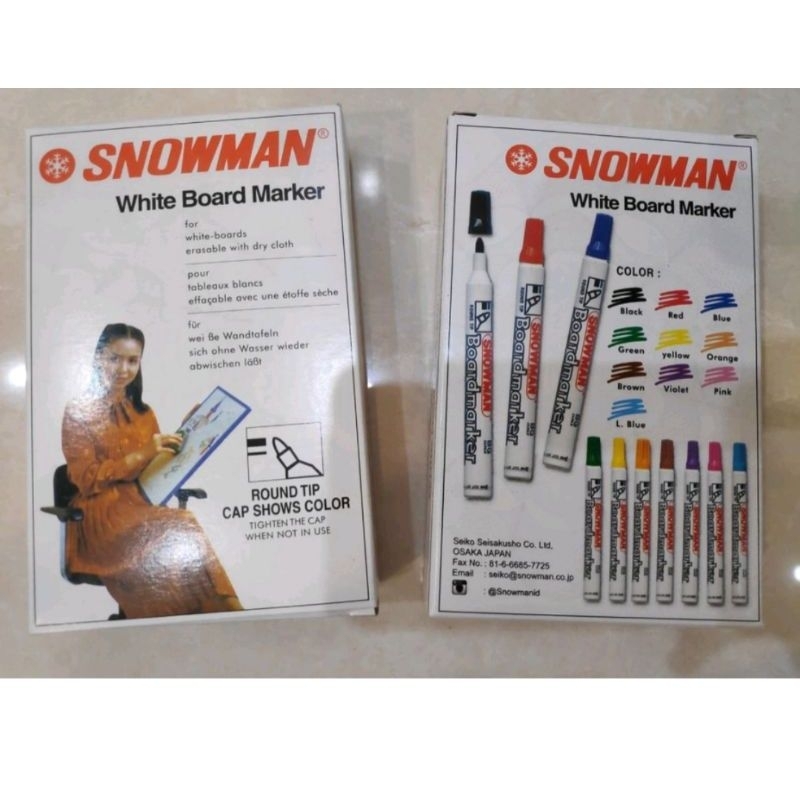 

SPIDOL 1 lusin BOARD MARKER BG-12 MERK SNOWMAN HITAM