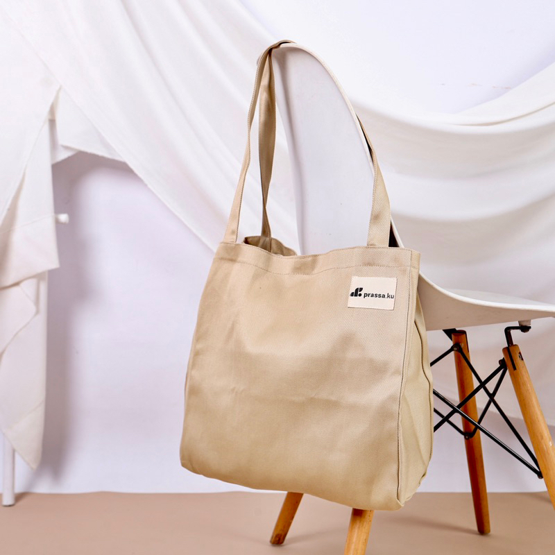 Prassa.ku | Facile Canvas.ku Coffeemilk - Tas Tote | Tote bag Kanvas