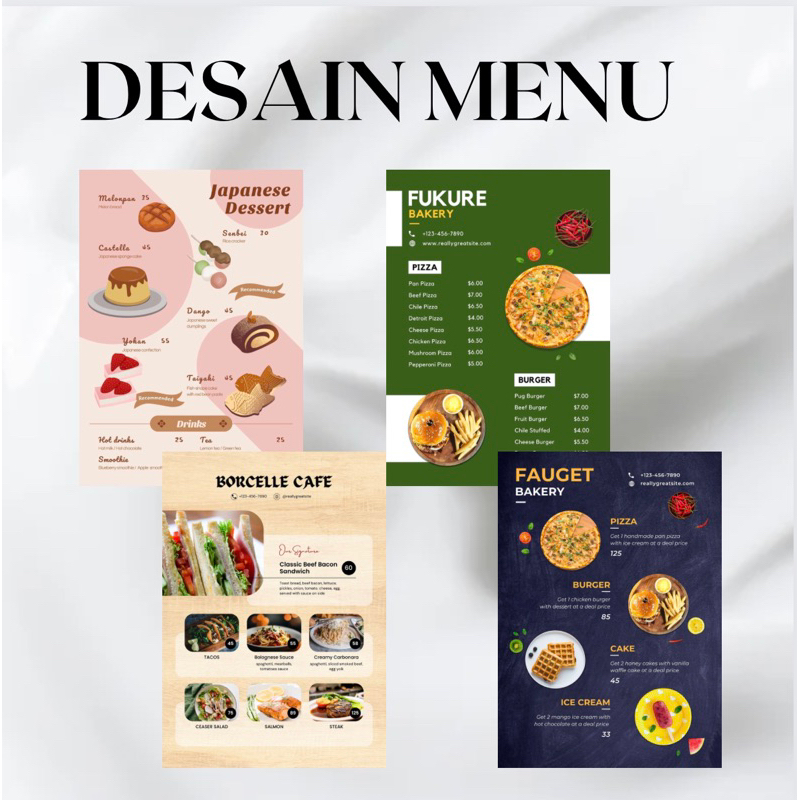 JASA DESAIN MENU MAKANAN / BANNER/ IKLAN (TIDAK CETAK HANYA DESAIN)