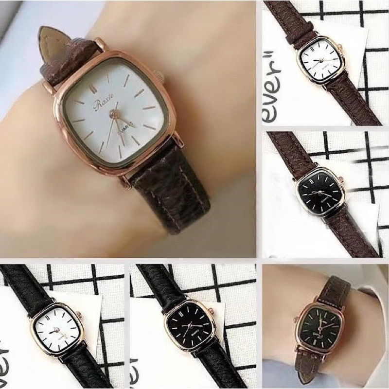 Jam Tangan Wanita / Pria Couple Polos Casual DIAL SEGI Fashion Analog Quartz Simple Strap Kulit Pu Leather