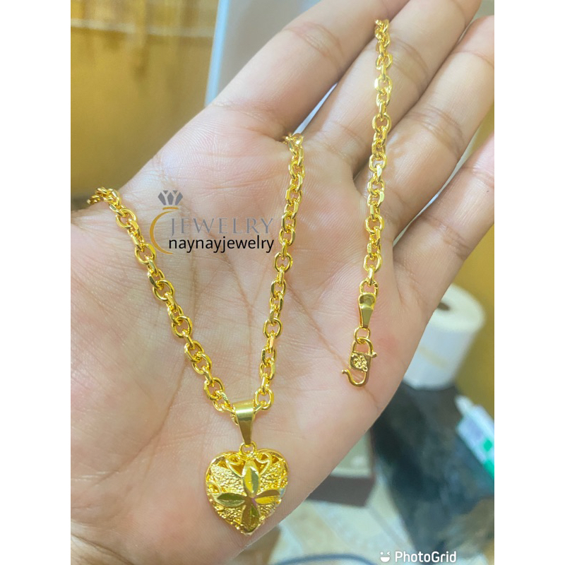 Kalung koin medan 2 suku love ukir lapis emas 24k