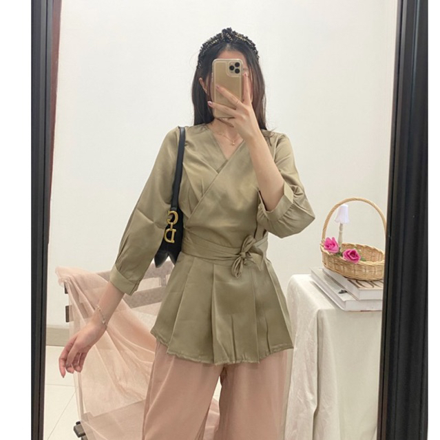 [SATIN] ADELIA Blouse Satin / Kimono Blouse Korea Satin 208-A