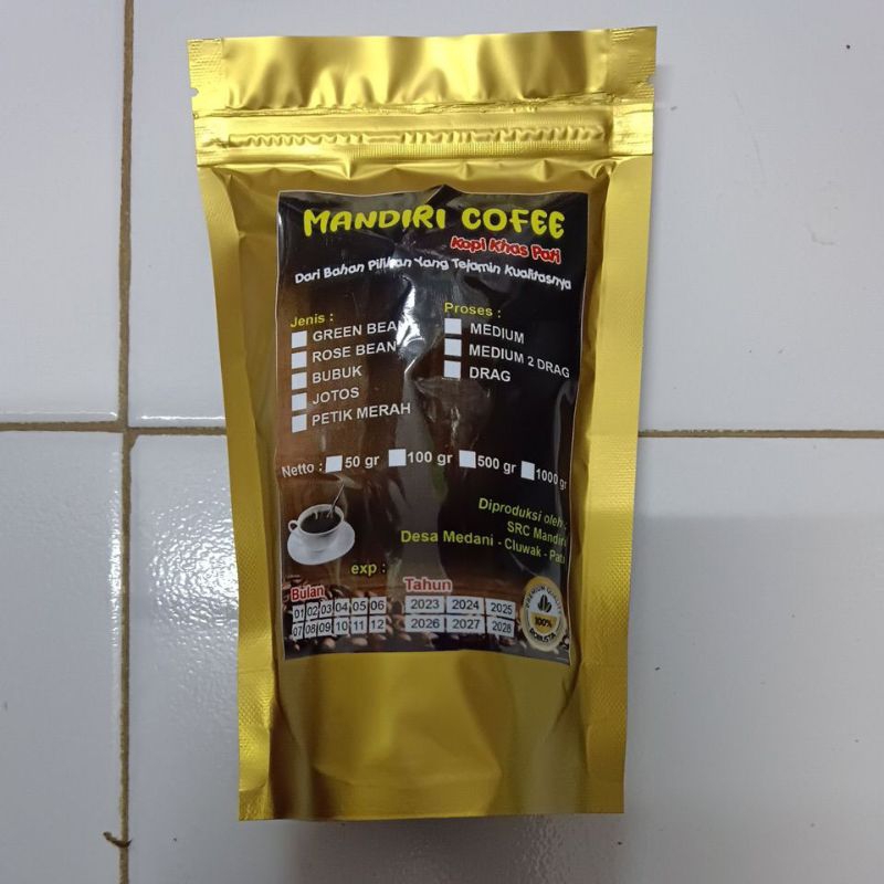 

Mandiri cofee, bubuk kopi robusta tulen 100% asli berat 150g