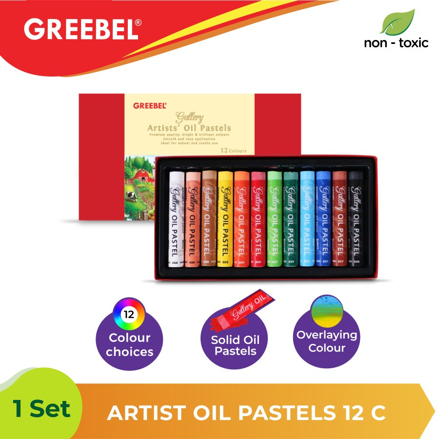 

GREEBEL Artist Oil Pastel Crayon Krayon 12 Warna Artists
