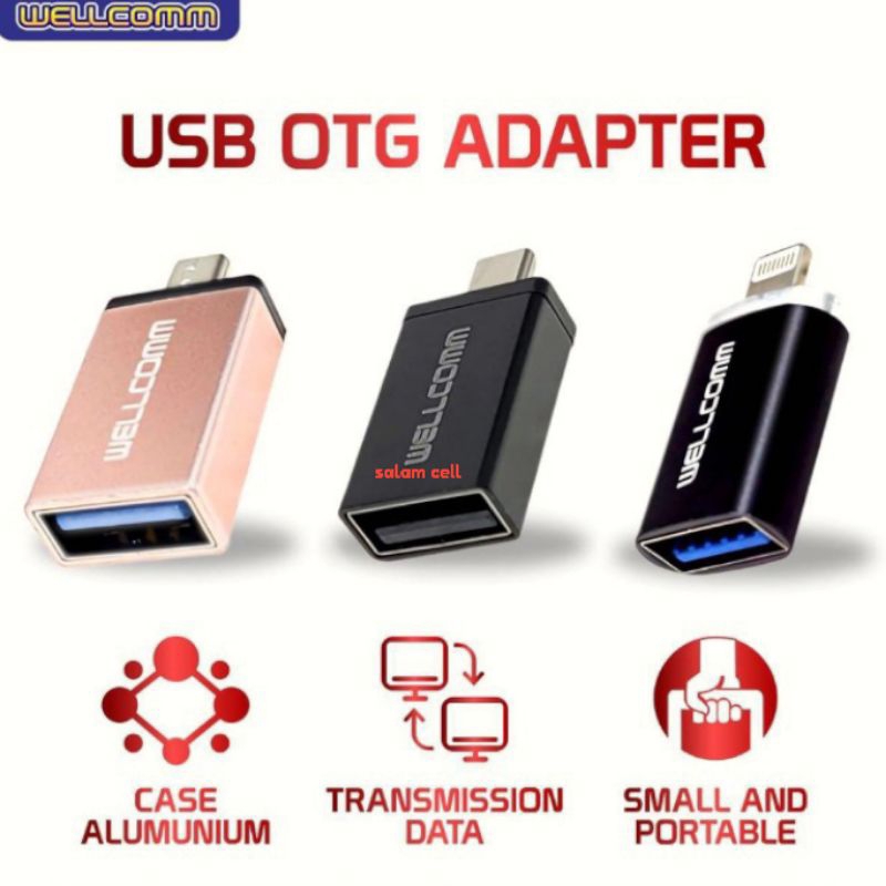 Otg Wellcomm Type-C Original Garansi Resmi