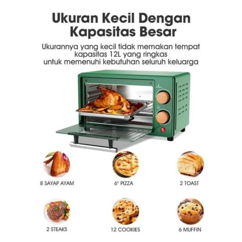 SAMONO Oven Listrik Mini 750W 12Liter SW-EOG12 - Oven Elektrik Kecil