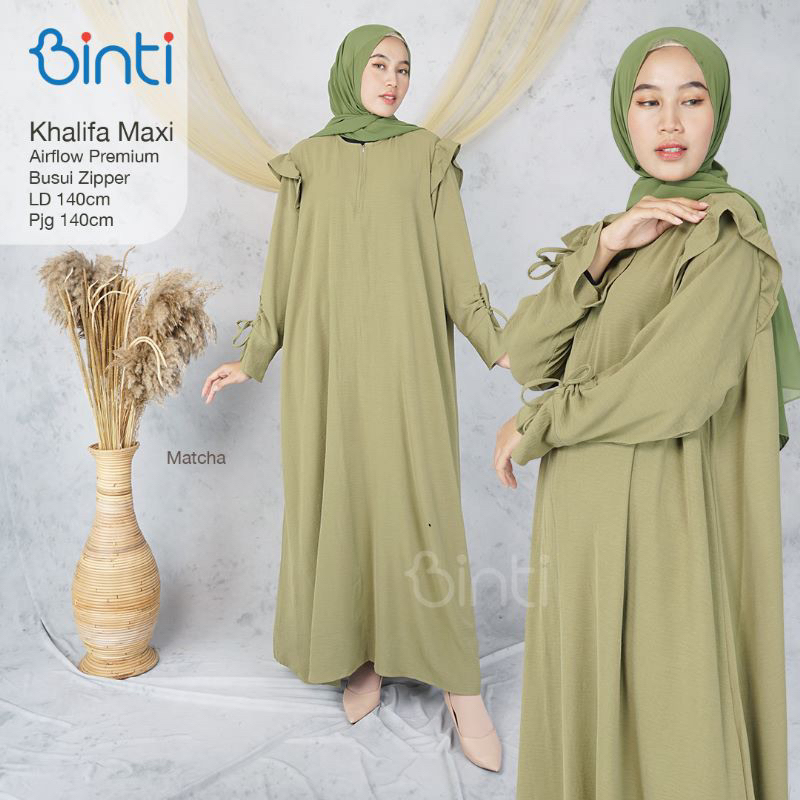 Binti gamis wanita khalifa maxi dress | airflow LD 140 zipper