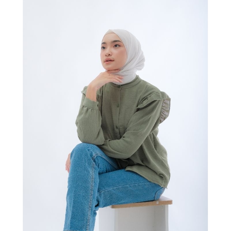 Blouse Crinkle Lyodra | Kemeja Blouse Basic / Kemeja Blouse Wanita