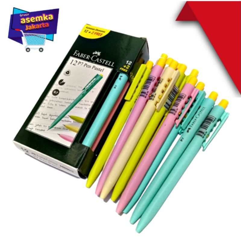 Bolpen Pulpen Faber castell K7/P7  0,7mm isi 12+2 14pcs