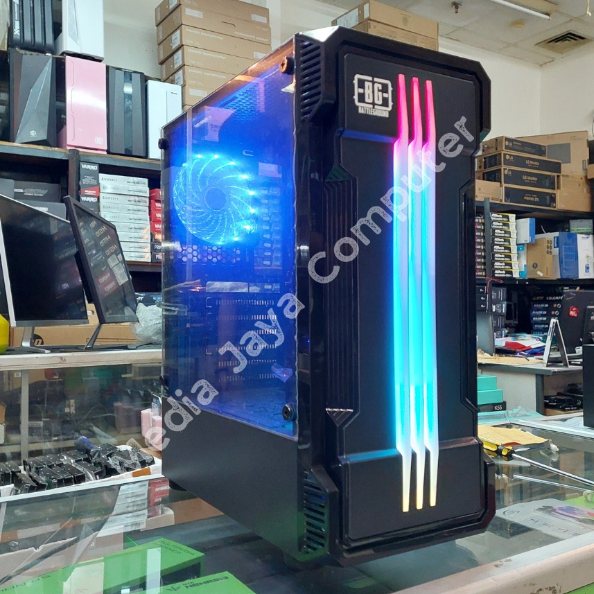 PC GAMING Fullset AMD Ryzen 3 3200G HDD500 SSD128GB DDR4 16GB + Monitor All new garansi 1 tahun