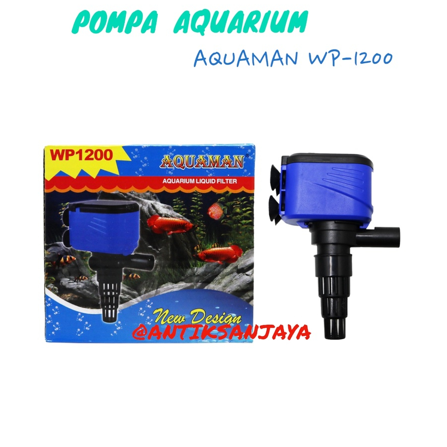 Pompa Air Celup Aquarium Aquascape Akuarium Hidroponik AQUAMAN WP 1200 7 Watt 1 Meter 1000 Liter