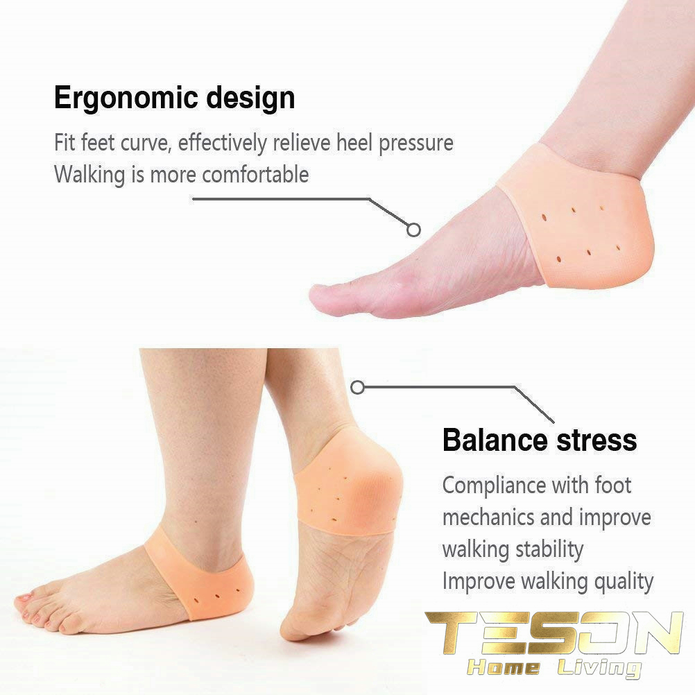 Kaos Kaki Pelindung Tumit Pecah Silikon Gel Insole / Heel Socks