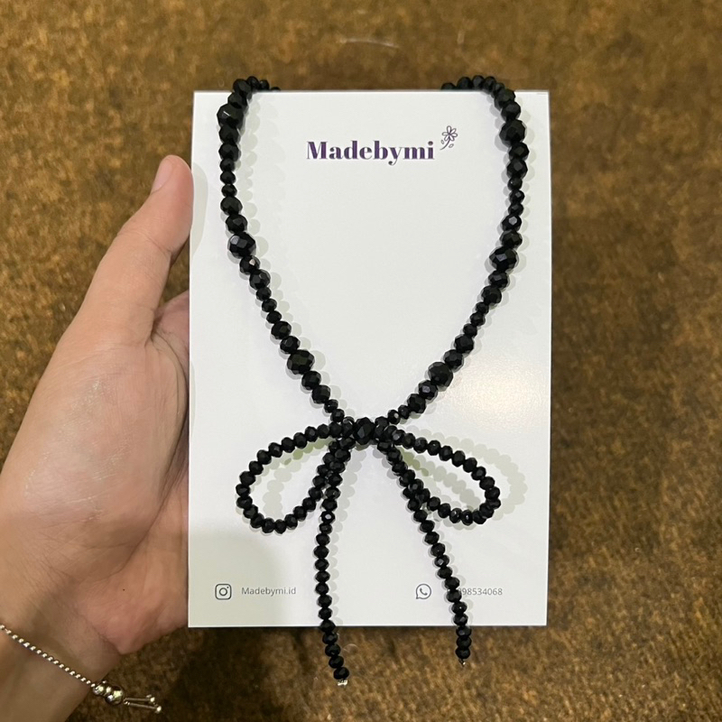 Crystal Necklace Ribbon Handmade Kalung Pita