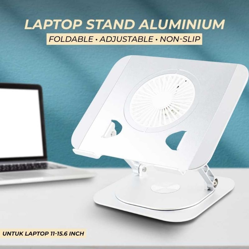 NUOXI Laptop Stand Aluminium Foldable Adjustable Non-Slip With Fan - NU102