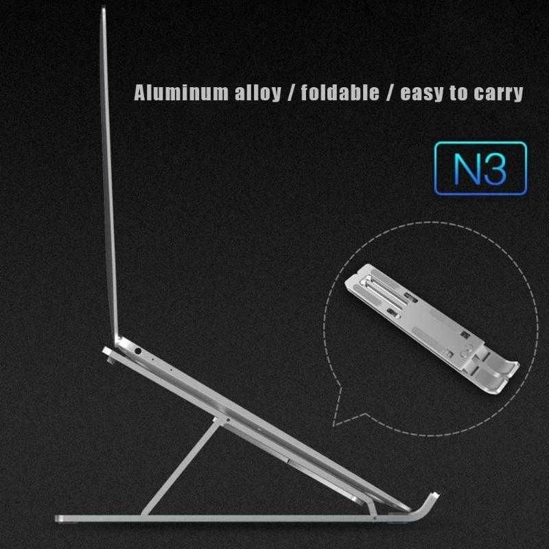 NUOXI Laptop Stand Aluminium Foldable Adjustable 6 Height - N3 Black