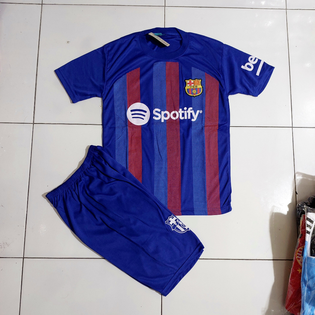 jersey bola anak barcelona bisa sablon nama usia 0-12thn