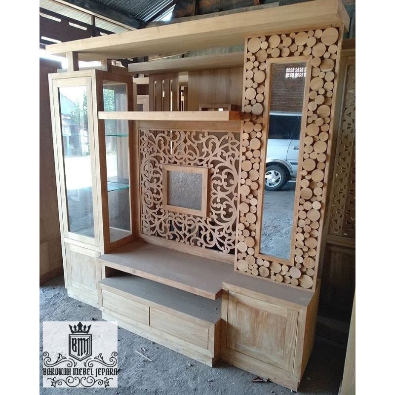 bufet tv partisi jati minimalis koin