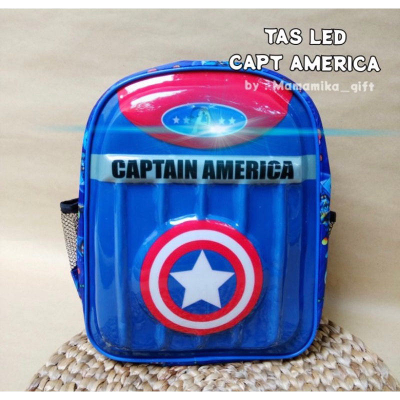 Tas Ransel anak sekolah Paud captain amerika terbaru bisa menyala