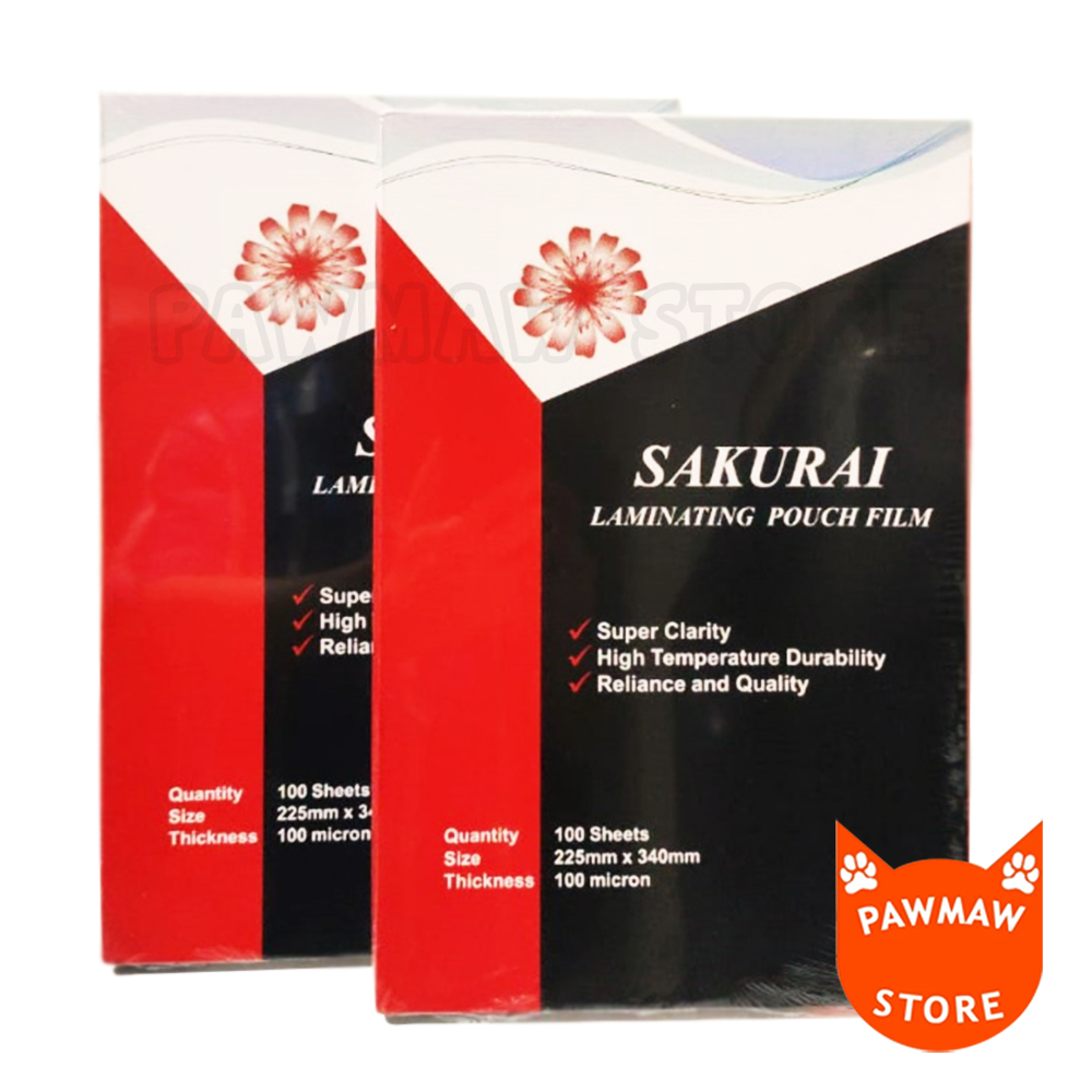 

Plastik Laminating SAKURAI A4 216mmx303mm 100 micron ( PACK )